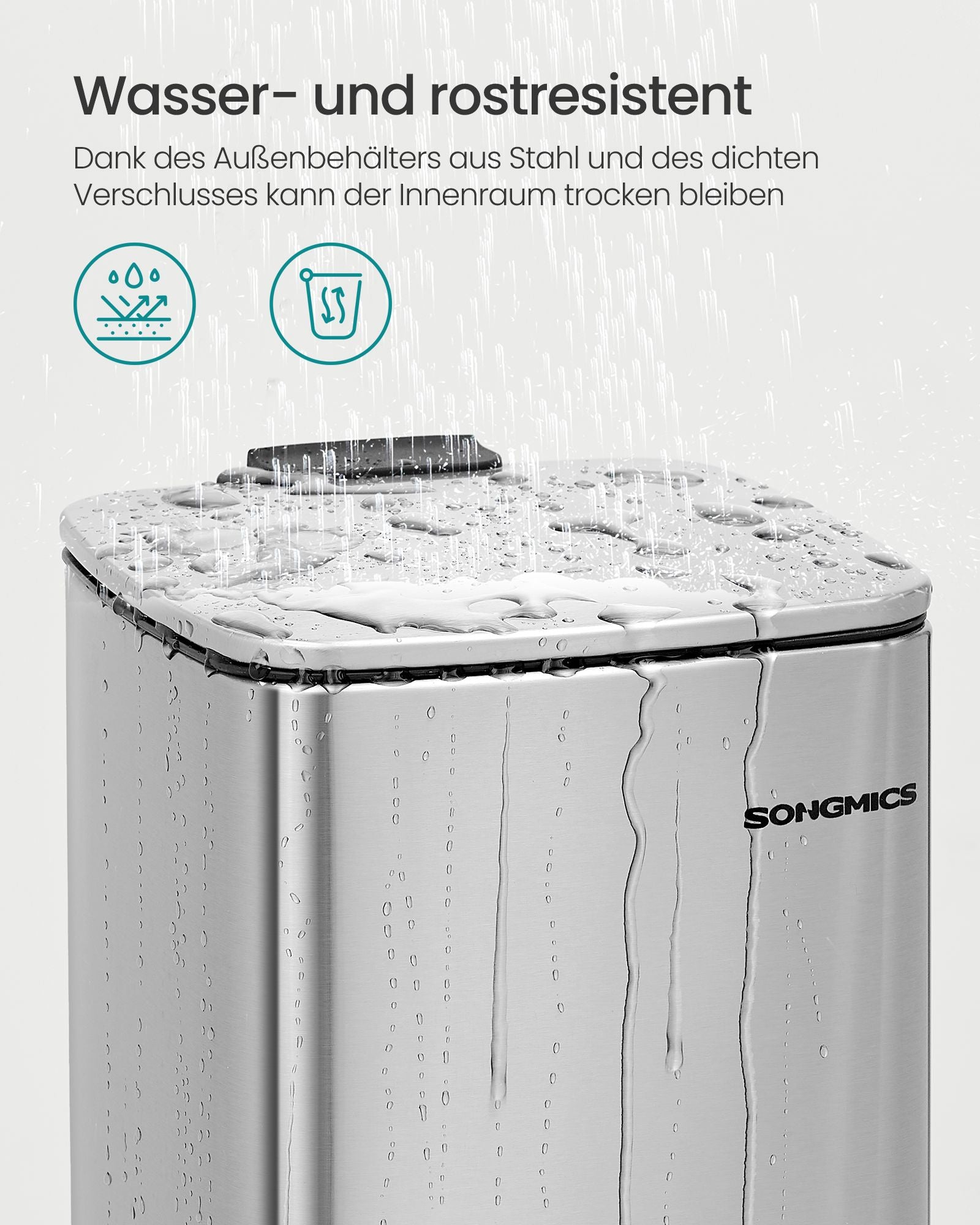 Kosmetikbox - mit Pedal - Schwarzer Stahl