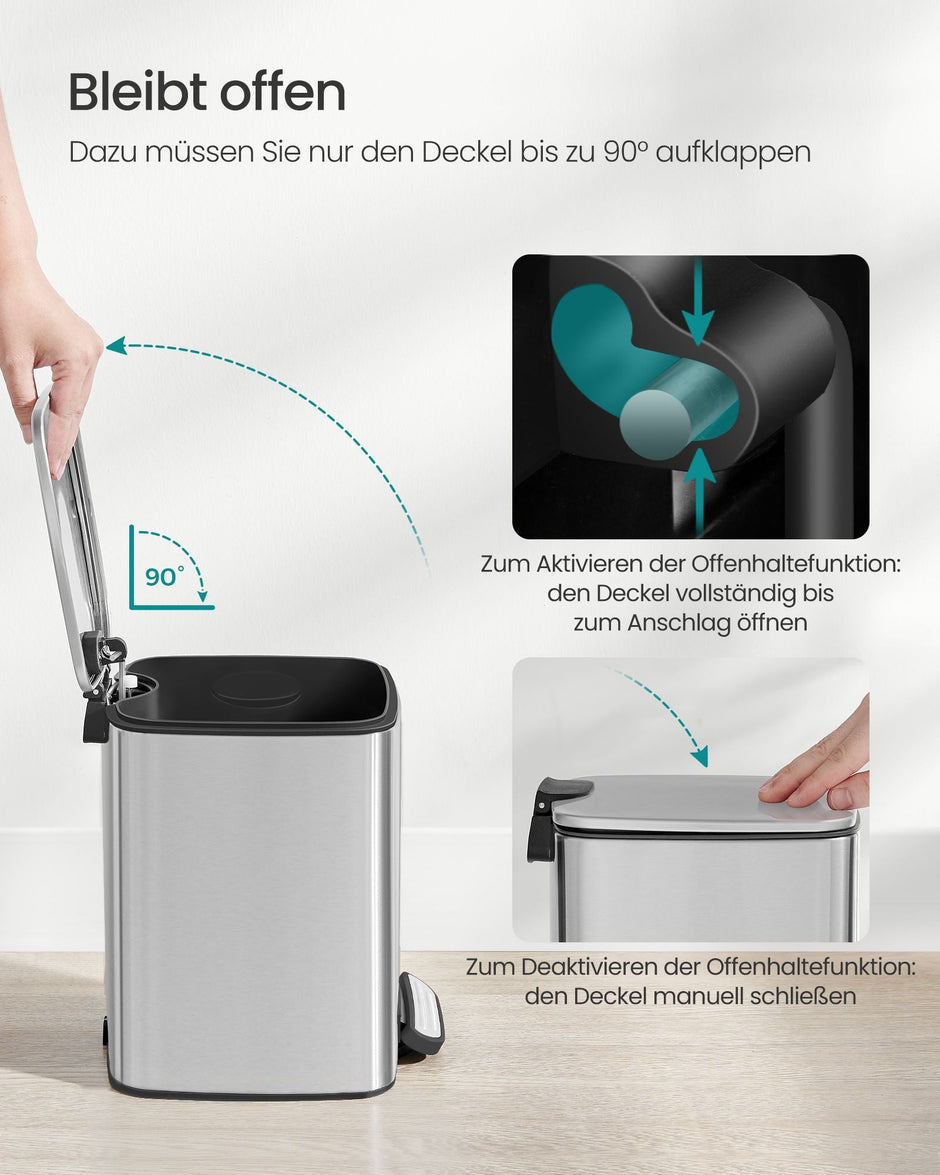 Kosmetikbox - mit Pedal - Schwarzer Stahl