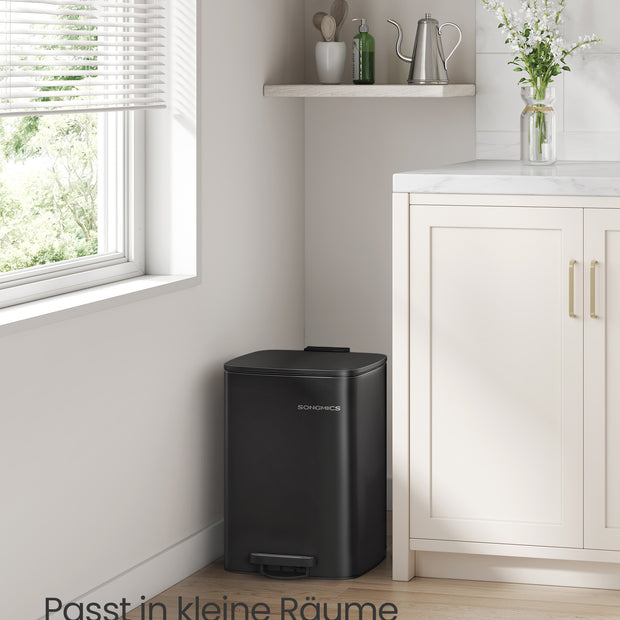 Müllbehälter 20 Liter aus Tinte -Schwarz -Stahl hergestellt