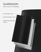 Müllbehälter 20 Liter aus Tinte -Schwarz -Stahl hergestellt