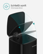 Müllbehälter 20 Liter aus Tinte -Schwarz -Stahl hergestellt