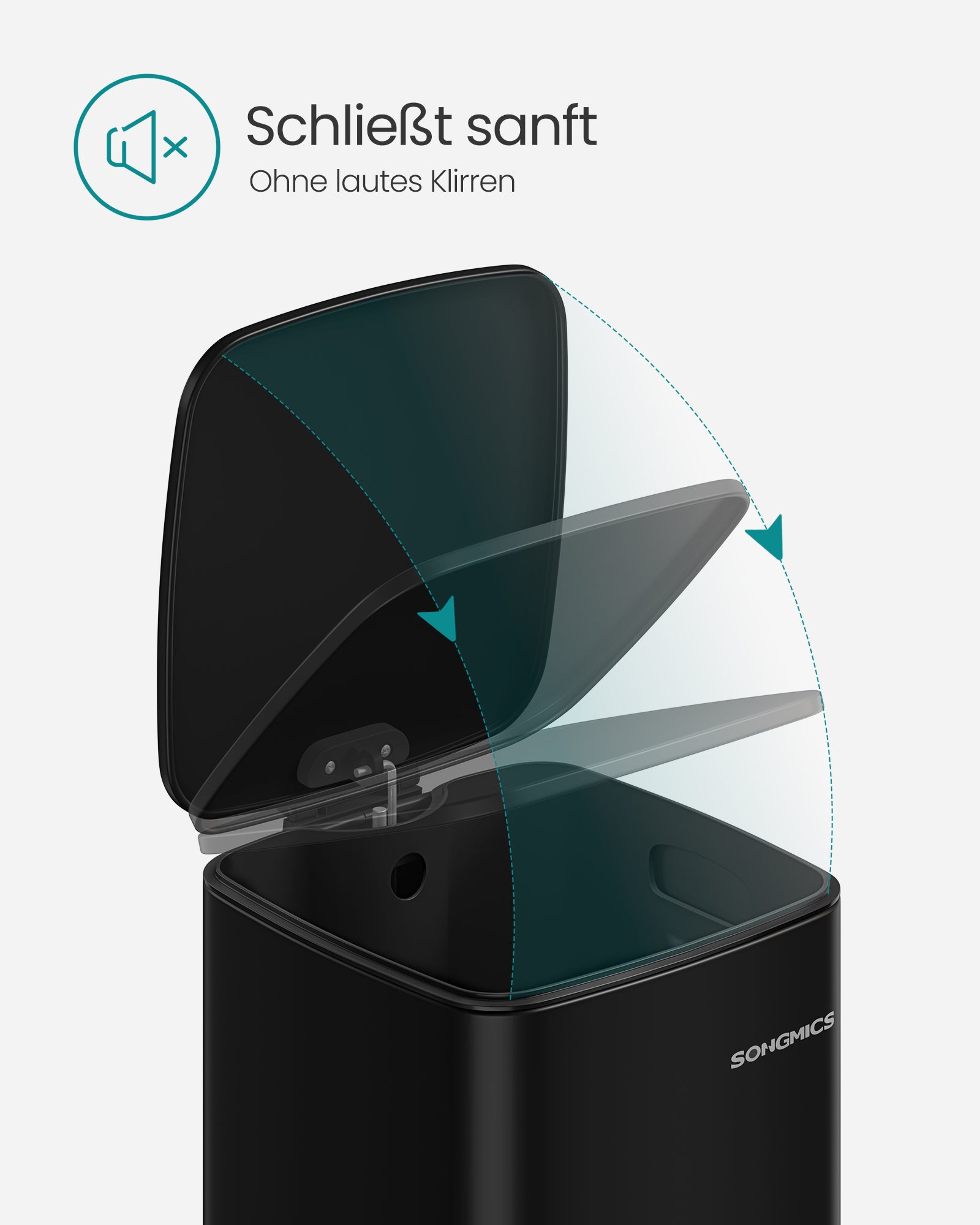 Müllbehälter 20 Liter aus Tinte -Schwarz -Stahl hergestellt