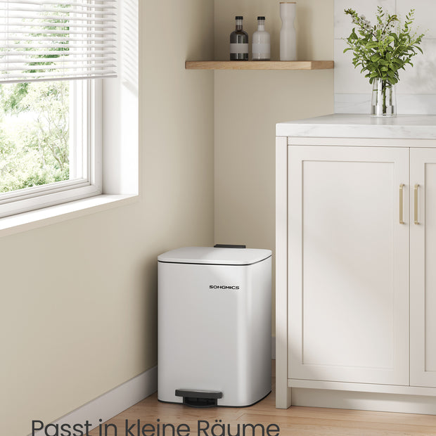 Mülldose 20 Liter aus Wolken aus weißem Stahl bestehen