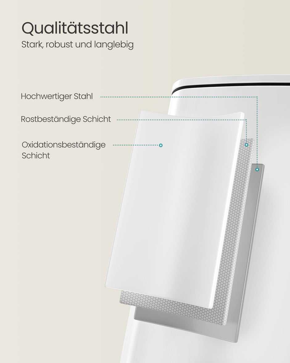 Mülldose 20 Liter aus Wolken aus weißem Stahl bestehen