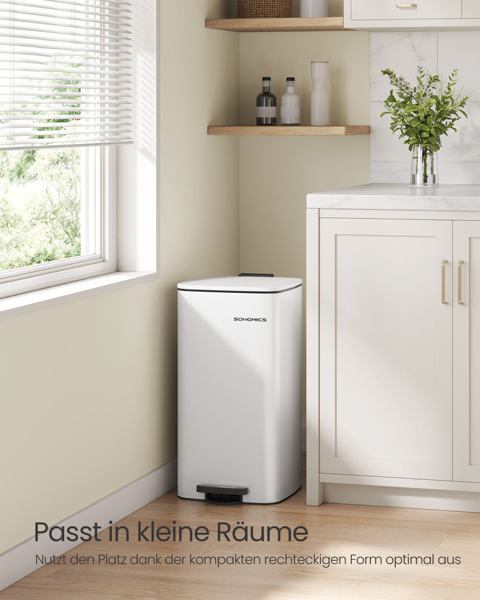 Mülldose 30 Liter aus Wolken aus weißem Stahl bestehen