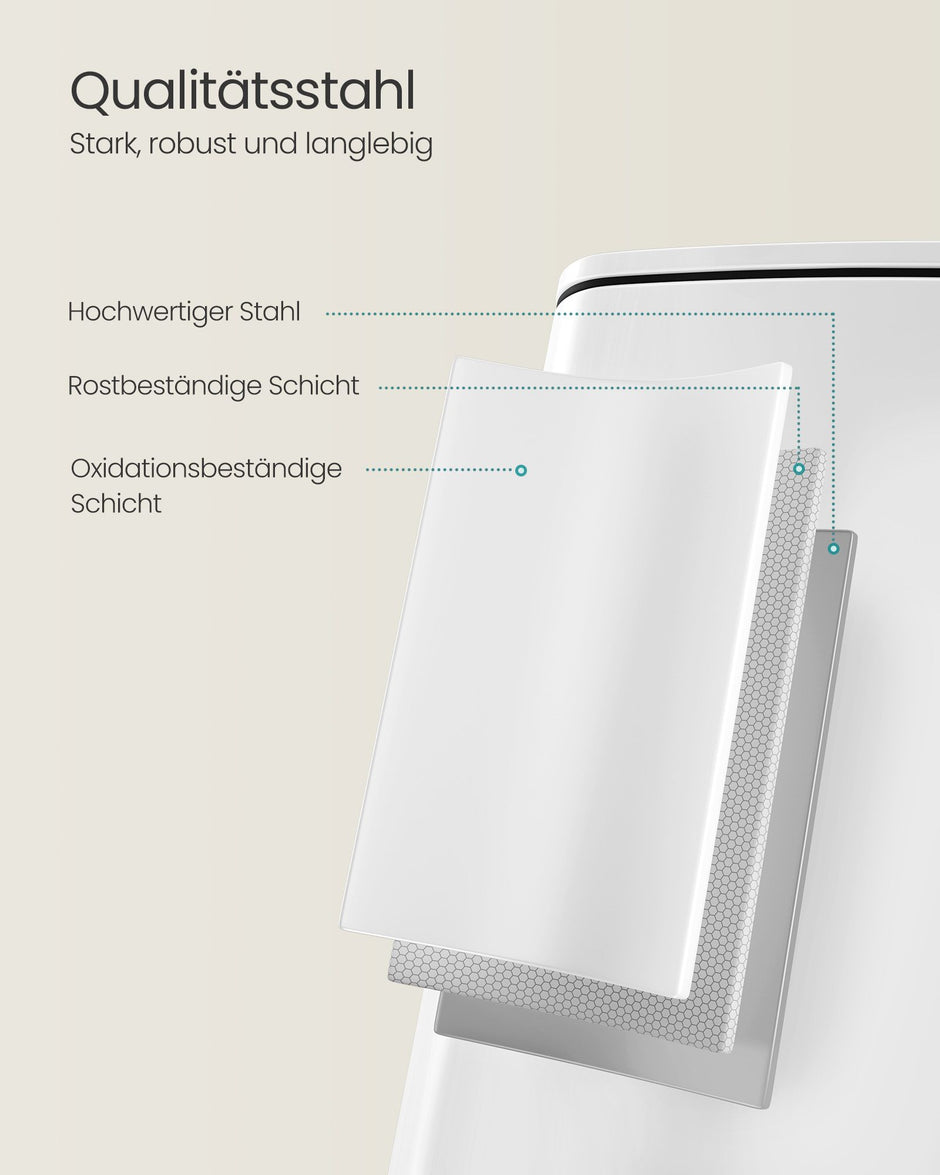 Mülldose 30 Liter aus Wolken aus weißem Stahl bestehen