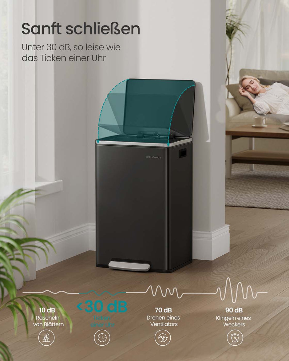 Mülleimer 50 l mit Deckel recyceln und Tintenblack verhandeln