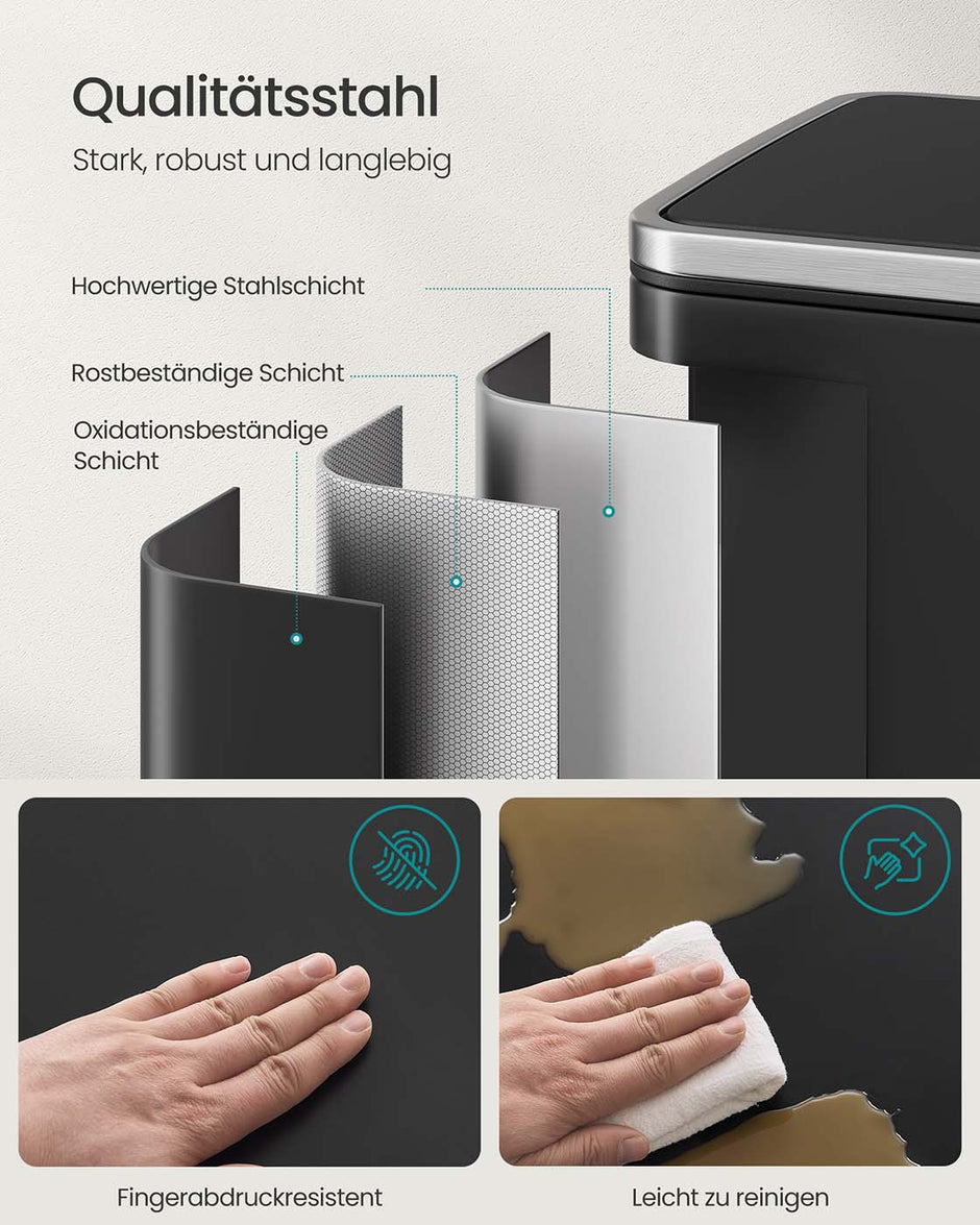 Mülleimer 50 l mit Deckel recyceln und Tintenblack verhandeln