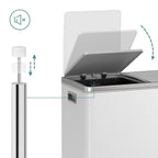 Abfallbehälter - mit 2 Kursen - 2 x 30 l - Softclose - Pedal - Weiß
