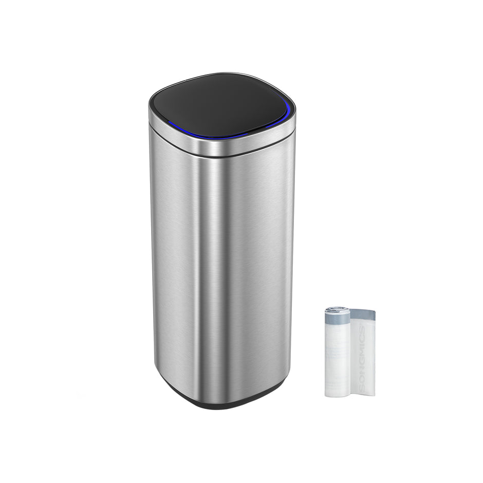 Müllbehälter - mit Bewegungssensor - Küche - 50 l - Silber