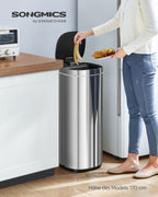 Müllbehälter - mit Bewegungssensor - Küche - 50 l - Silber