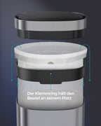 Müllbehälter - mit Bewegungssensor - Küche - 50 l - Silber