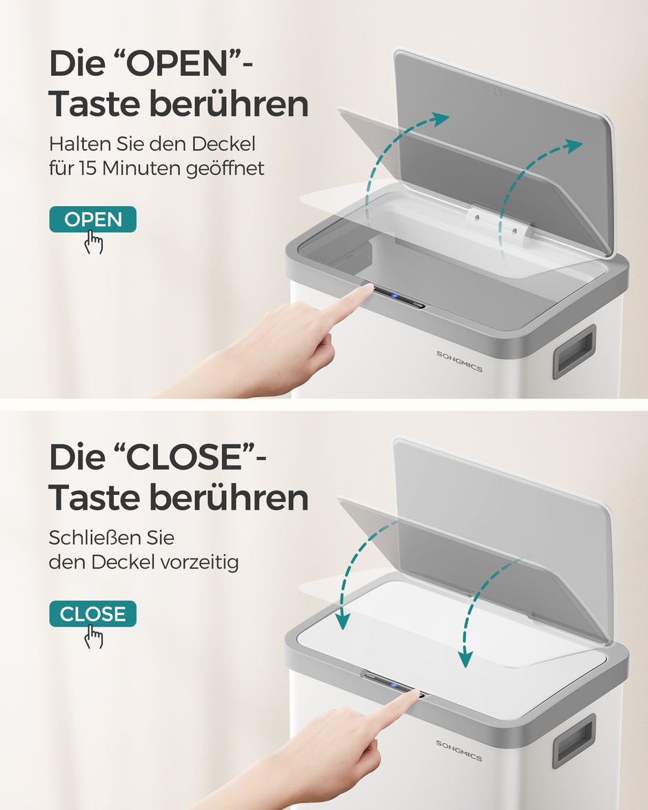 Müllbehälter mit Bewegungssensor aus Staalwolkwit