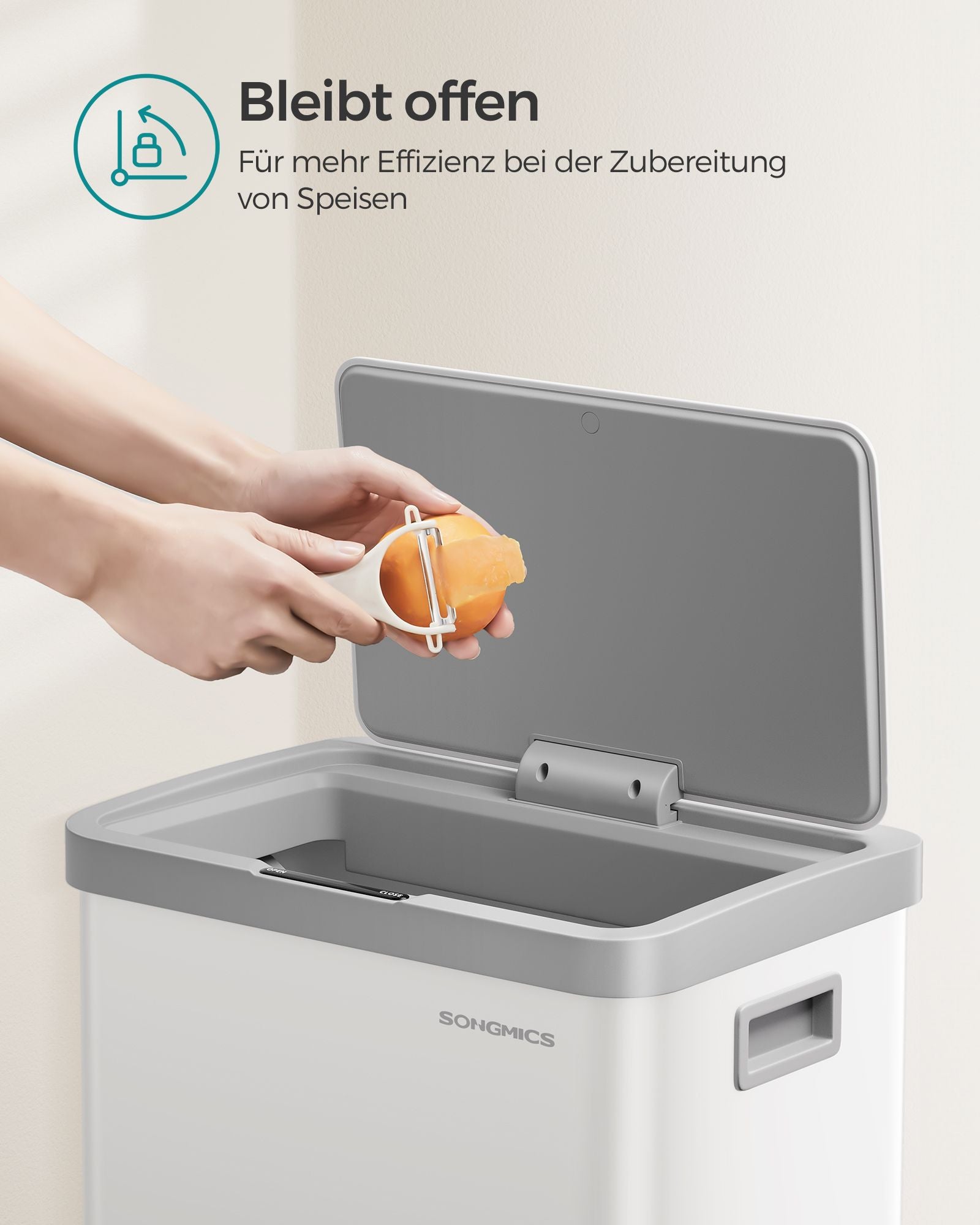 Müllbehälter mit Bewegungssensor aus Staalwolkwit