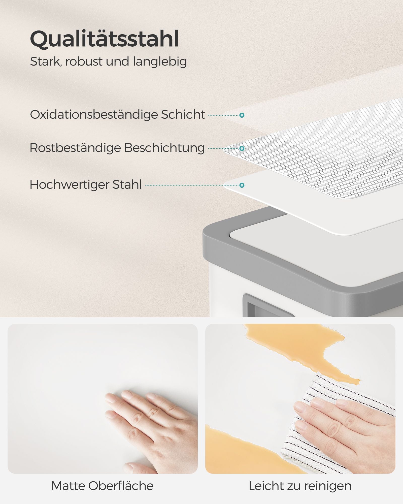 Müllbehälter mit Bewegungssensor aus Staalwolkwit