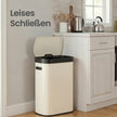 Sensor Prullenbak - 50 Liter - Soft-Close Deksel - Staal - Crème