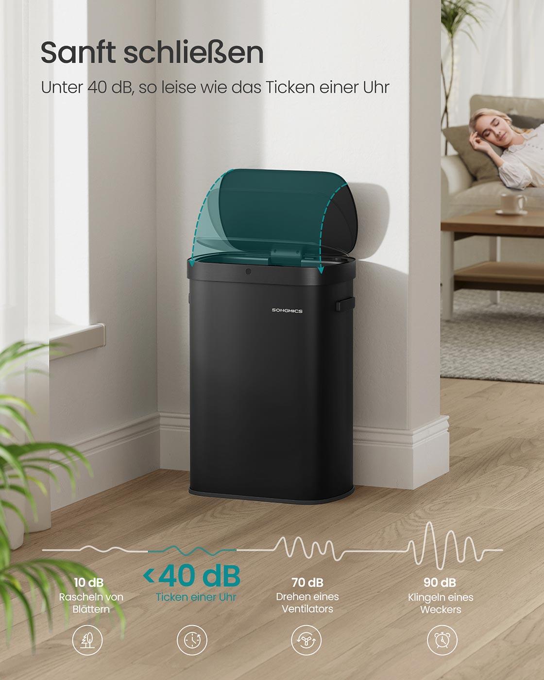 Mülldose - automatisch - Sensor - Soft -Close Deckel - Stahl