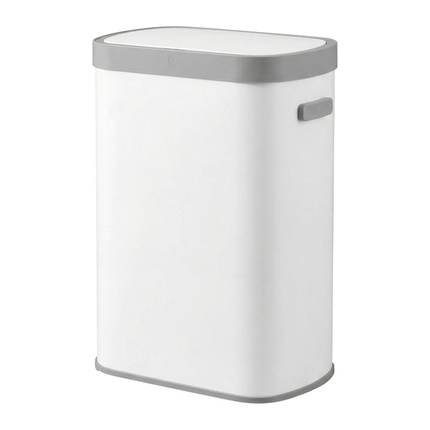 Sensor Prullenbak - 50 Liter - Soft-Close Deksel - Staal - Wit