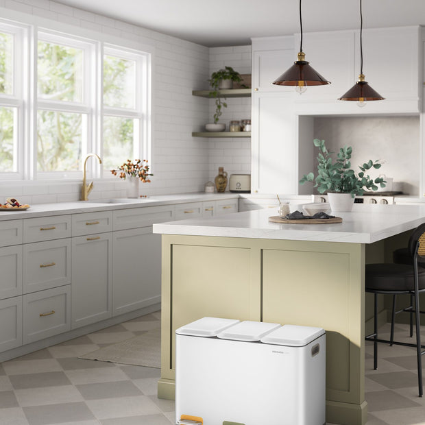 Küche Prullen -Mülleimer 3 x 15 l Bockets Wolkwit