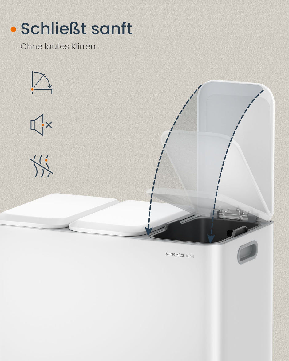 Küche Prullen -Mülleimer 3 x 15 l Bockets Wolkwit