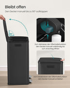 Küche Prullen Bin - 2 Fächer - Soft -Close Deckel - Stahl