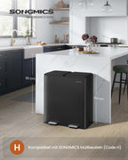 Prullenbak – 2 Compartimenten – Softclose Pedaal en Binnenemmers – Keuken