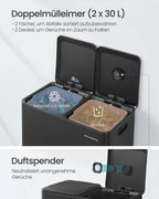 Prullenbak – 2 Compartimenten – Softclose Pedaal en Binnenemmers – Keuken