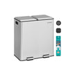 Prullenbak met 2 x 30 L compartimenten – Softclose deksel – Uitneembare binnenemmers