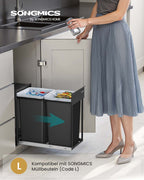 Prullenbak – 2 Compartimenten – Uittrekbaar Afvalscheidingssysteem – Keuken