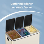 Küchenabfallbehälter, 3 x 18 l, Abfalltrennsystem 3 Fächer