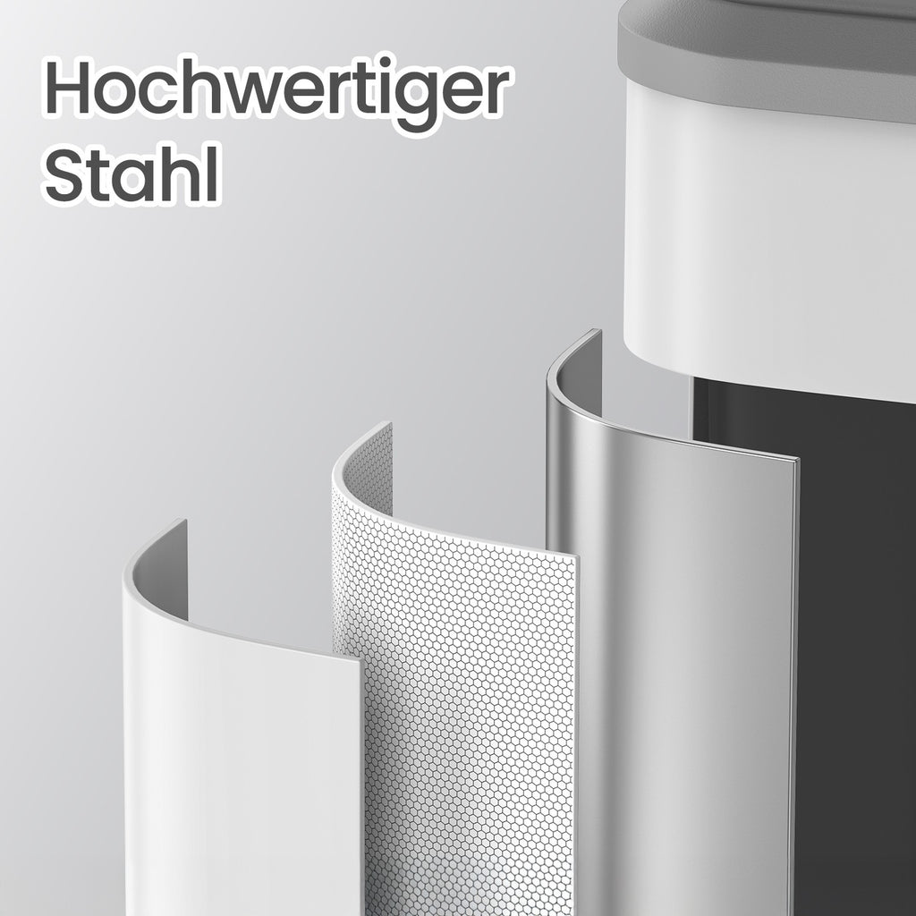 Abfalltrennung - 2 Kompartimente - Recycling - bewölktes Weiß