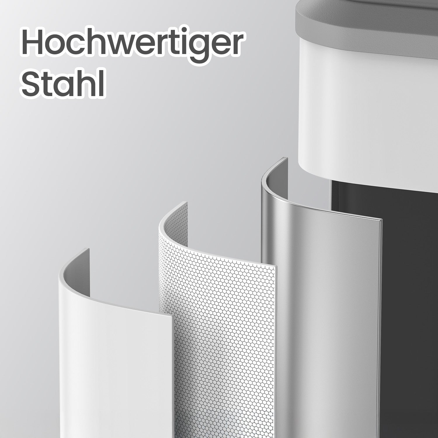 Abfalltrennung - 2 Kompartimente - Recycling - bewölktes Weiß