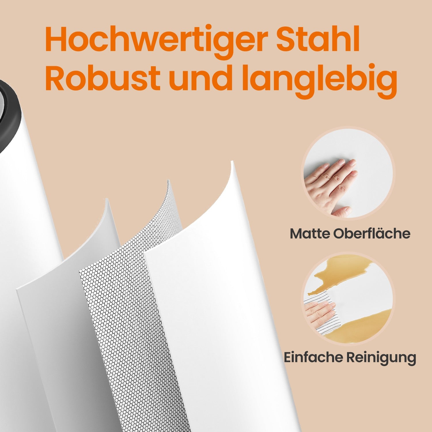 Abfalltrennung - 2 Kompartimente - Wolkiges Weiß - Metallic Silber