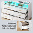 Commode - 6 Lades - Ledverlichting - Met Oplaadstation - Wit