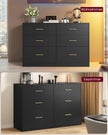 Commode - 40 x 119 x 78 cm - 6 lades - inktzwart - max. belasting bovenpaneel 75 kg - max. belasting per lade 10 kg