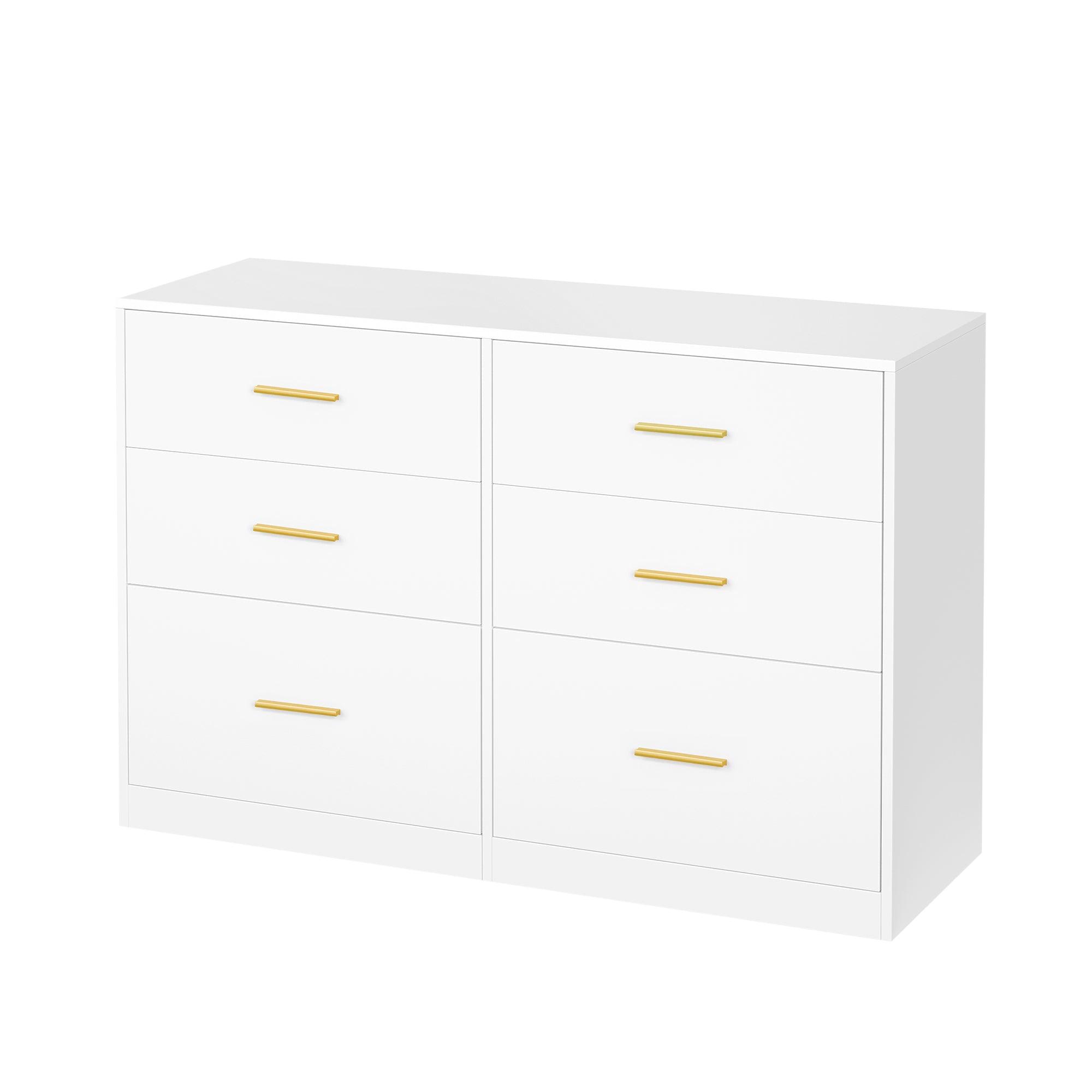 Commode - 6 Lades - Modern - 119 cm Breed - Wit