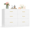 Commode - 40 x 119 x 78 cm - 6 lades - Wolkenwit - Max. lades belastbaarheid 10 kg - Max. bovenpaneel belastbaarheid 75 kg