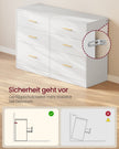 Commode - 40 x 119 x 78 cm - 6 lades - Wolkenwit - Max. lades belastbaarheid 10 kg - Max. bovenpaneel belastbaarheid 75 kg