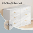 Commode - 6 Lades - Modern - 119 cm Breed - Wit