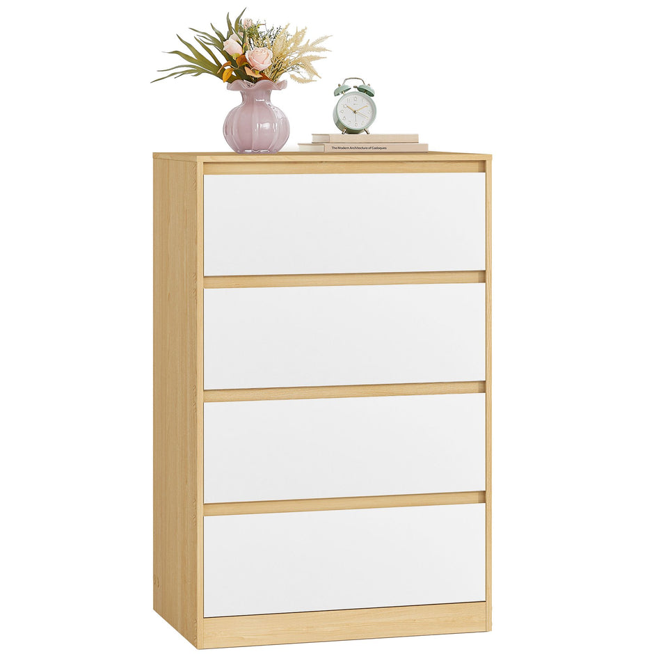 Nachtkastje - Met Lade - Eikenbeige en wolkwit - 60,2 x 40,4 x 97,4 cm
