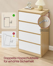 Nachtkastje - Met Lade - Eikenbeige en wolkwit - 60,2 x 40,4 x 97,4 cm