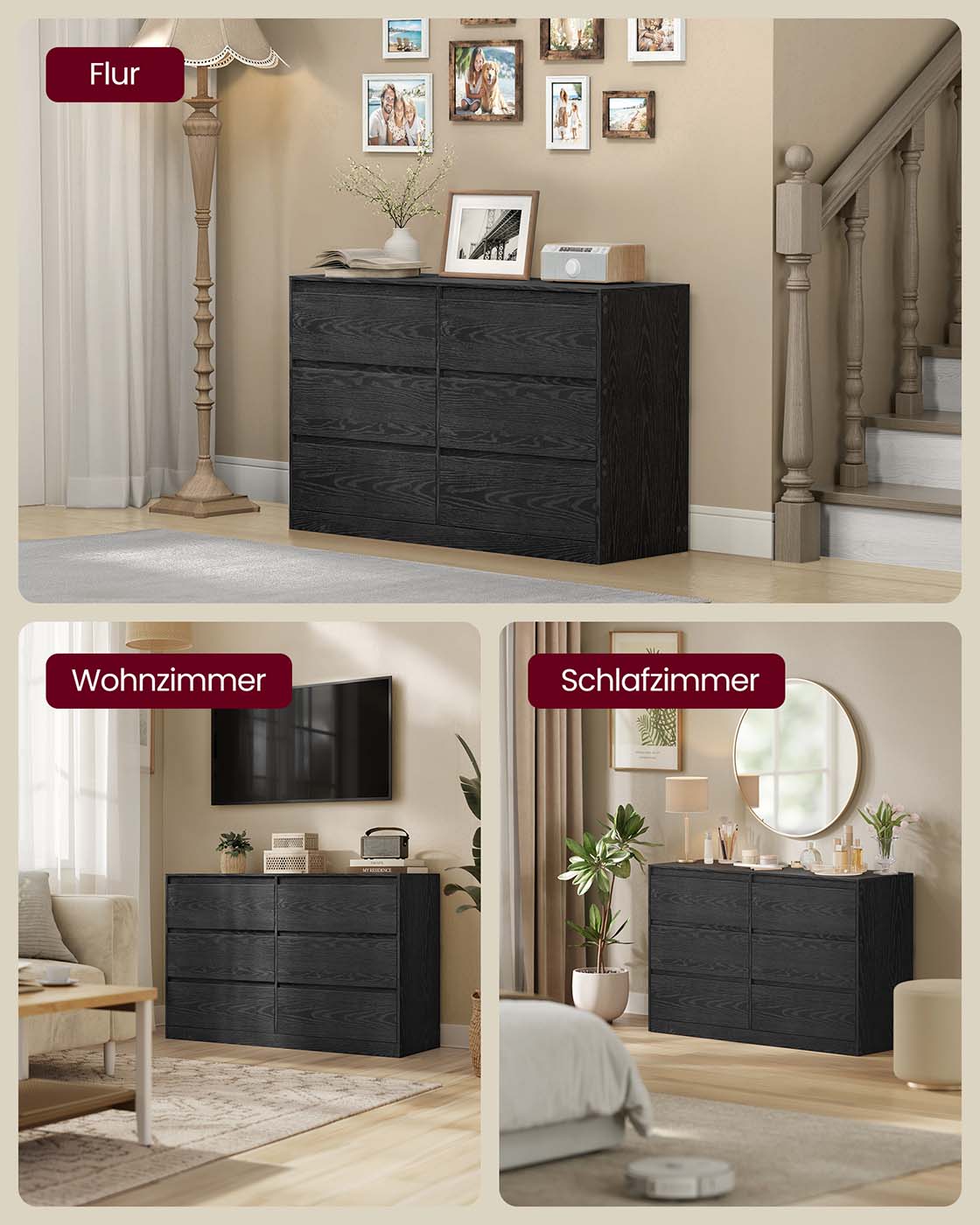 Slaapkamerkast – 6 Lades – Hout – Slaapkamer