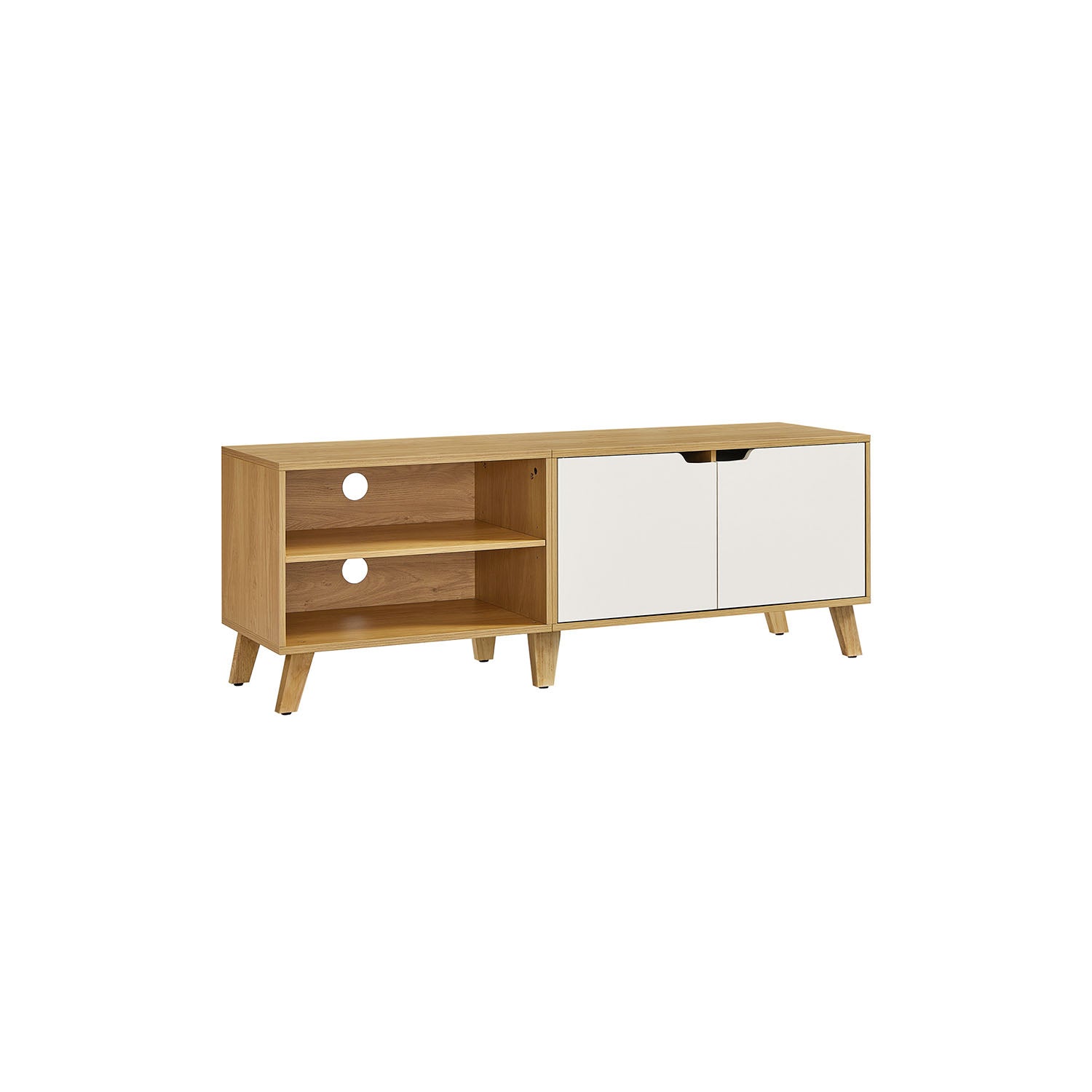 TV -Möbel - Fernsehschrank mit 2 Türen - Verstellbare Regale - Brown