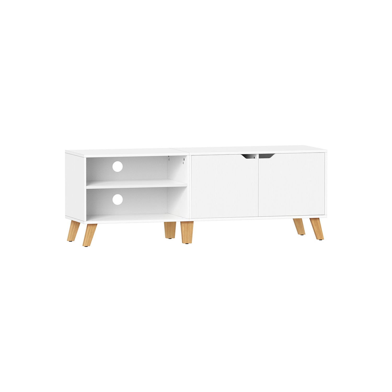 TV -Möbel - Fernsehschrank mit 2 Türen - Verstellbare Regale - Brown