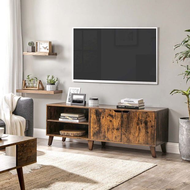TV -Möbel - Fernsehschrank mit 2 Türen - Verstellbare Regale - Brown