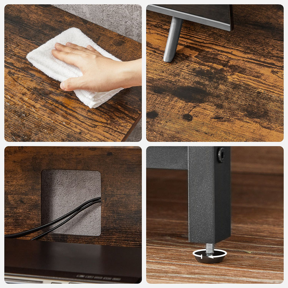 TV-Möbel-Open-Fächer-40 x 120 x 50 cm-Vintage-Black-Black