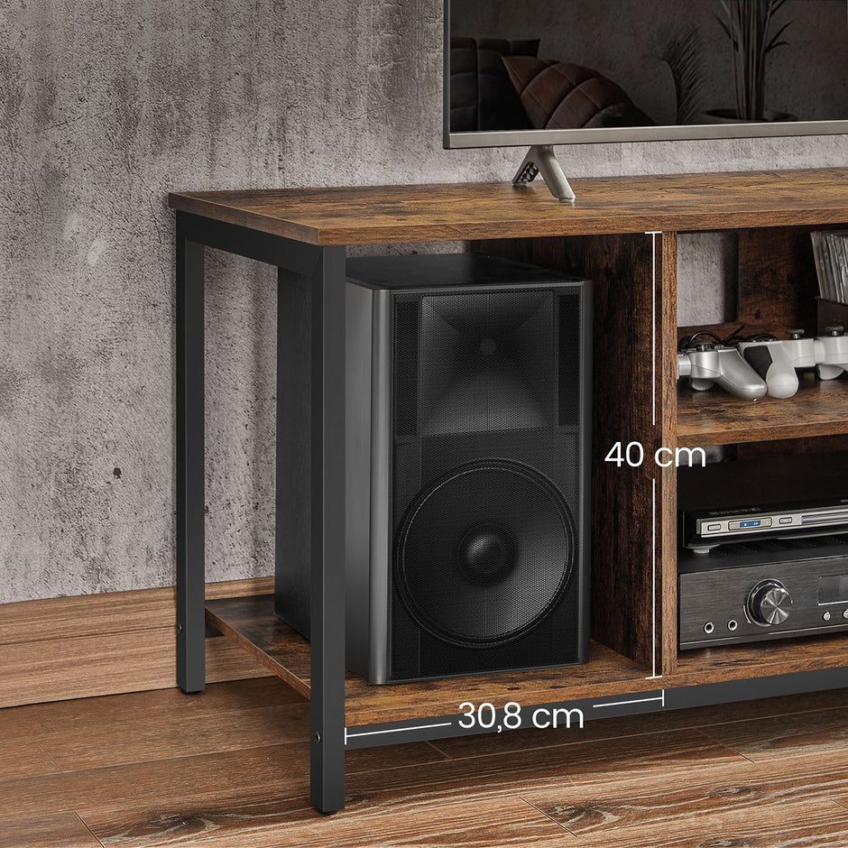 TV-Möbel-Open-Fächer-40 x 120 x 50 cm-Vintage-Black-Black