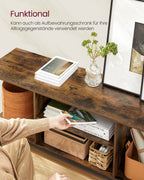 TV-Möbel mit offenen Fächern, die für Fernseher bis zu 65 Zoll möglich sind