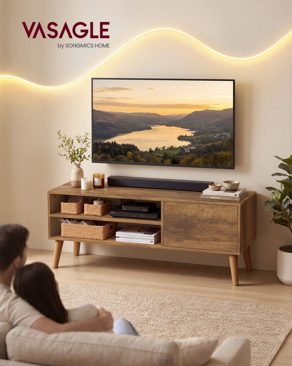 Tv-meubel - Voor Televisies tot 65 Inch - Warm aardbruin - 120 x 40 x 49 cm