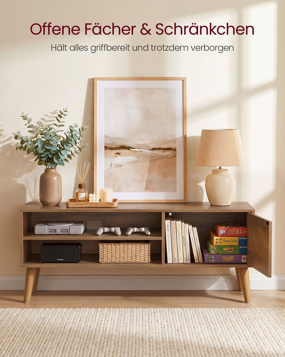 Tv-meubel - Voor Televisies tot 65 Inch - Warm aardbruin - 120 x 40 x 49 cm